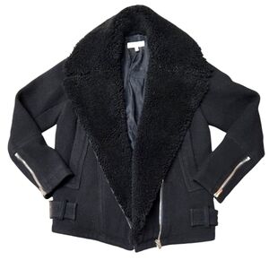 IRO SOIZIT SHEARLING MOTO JACKET BLACK‎ 2